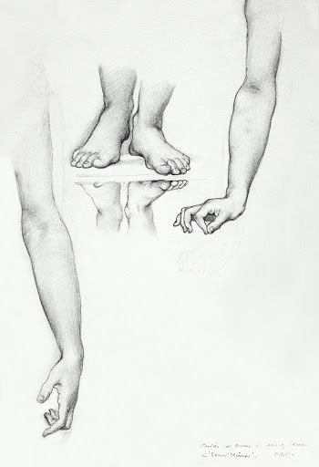 Study for Mirror of Venus: Arms and Feet of… | Free public domain illustration