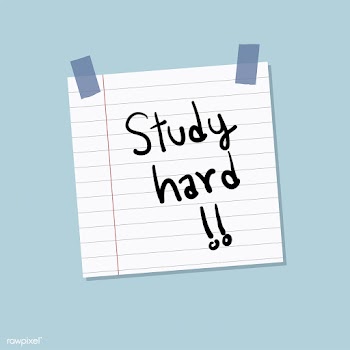 Study hard sticky note illustration | Free stock vector - 412507