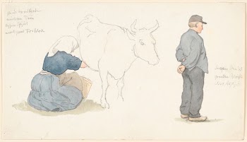 Study magazine with girl milking | Free Photo - rawpixel