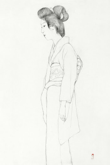 Study of a standing woman during early 20th… | Free public domain illustration