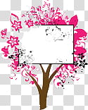 Stuff , pink tree frame illustration transparent background PNG clipart