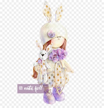 Stuffed toy Watercolor painting Doll Illustration - Cloth doll pattern 
