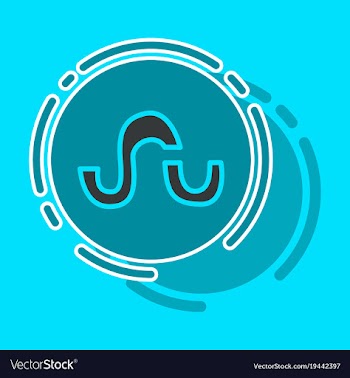 Stumbleupon color glossy icon realistic icon logo vector image