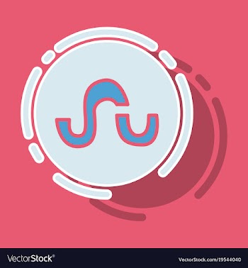 Stumbleupon color glossy icon realistic icon logo vector image