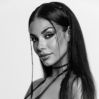 Stunning Latina Woman with Payasa Makeup in Black and White