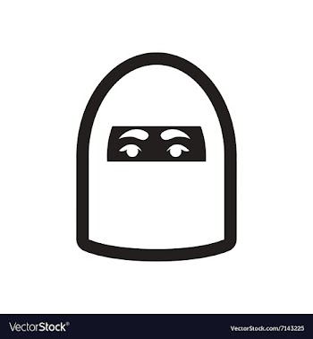 Style black and white icon Arab woman vector image