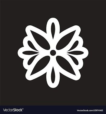 Style black and white icon arabic flower logo vector image