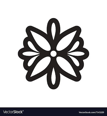 Style black and white icon Arabic flower logo vector image