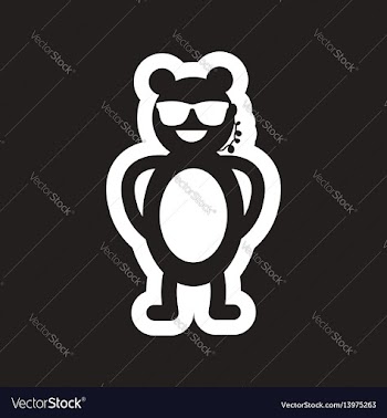 Style black and white icon bear security vector image