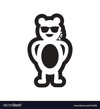Style black and white icon bear security vector image