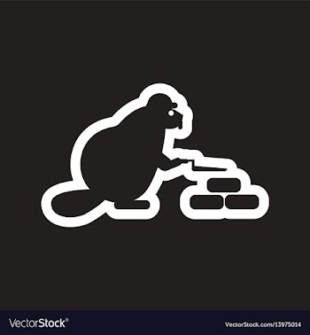 Style black and white icon beaver builder vector image