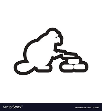 Style black and white icon beaver builder vector image