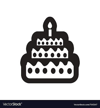 Style black and white icon birthday cake with vector image