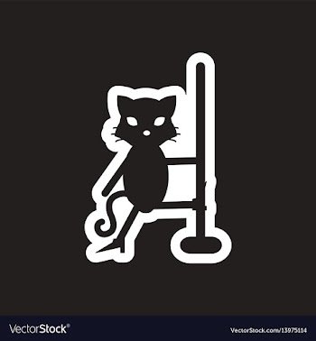 Style black and white icon cat stripper vector image