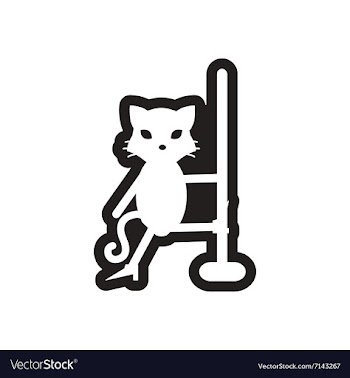 Style black and white icon cat stripper vector image