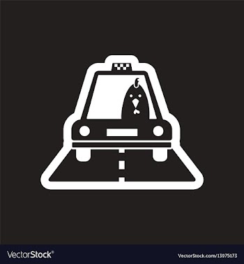 Style black and white icon cock taxi driver vector image
