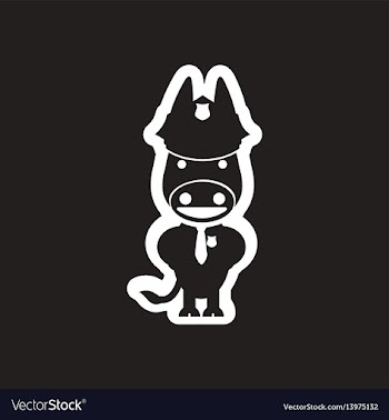 Style black and white icon donkey cop vector image