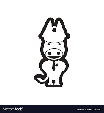 Style black and white icon donkey cop vector image
