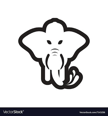 Style black and white icon elephant firefighter vector image