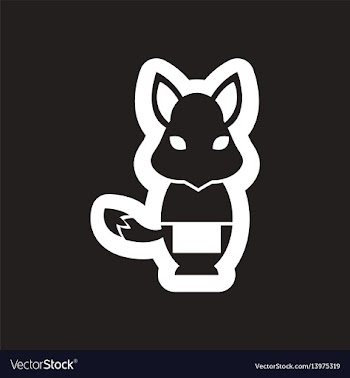 Style black and white icon fox waiter vector image