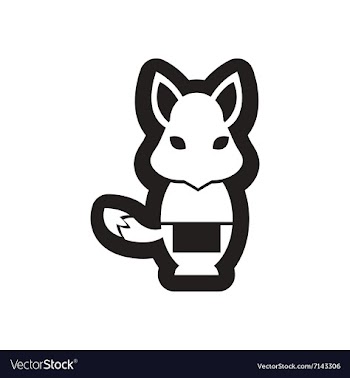 Style black and white icon fox waiter vector image