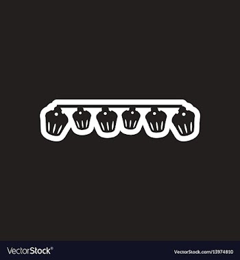 Style black and white icon garland with cupcakes vector image