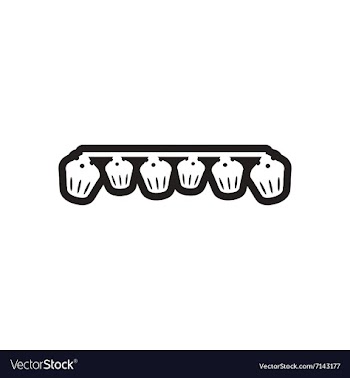Style black and white icon Garland with cupcakes vector image