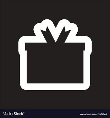 Style black and white icon gift box vector image