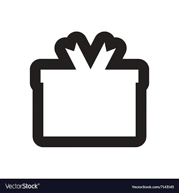 Style black and white icon gift box vector image