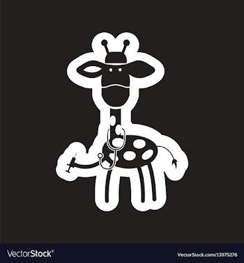 Style black and white icon giraffe doctor vector image