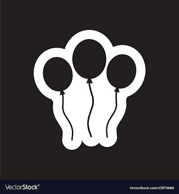 Style black and white icon inflatable balloon vector image