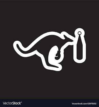 Style black and white icon kangaroo boxer vector image