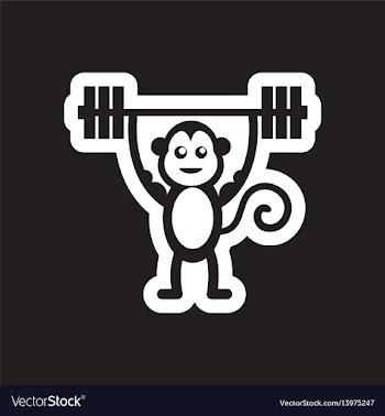Style black and white icon monkey athlete vector image