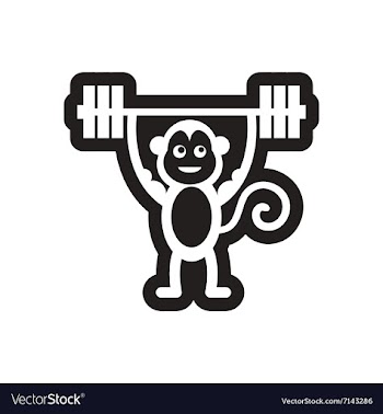 Style black and white icon monkey athlete vector image