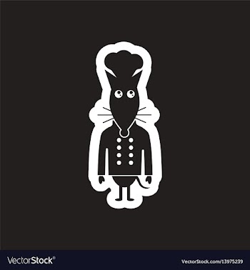 Style black and white icon mouse chef vector image
