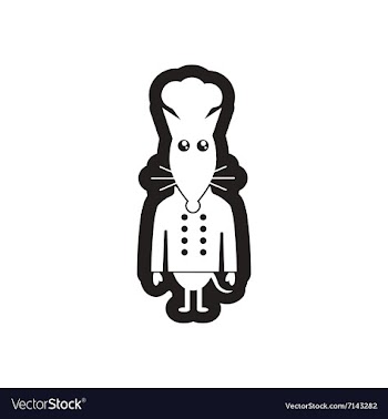 Style black and white icon mouse chef vector image