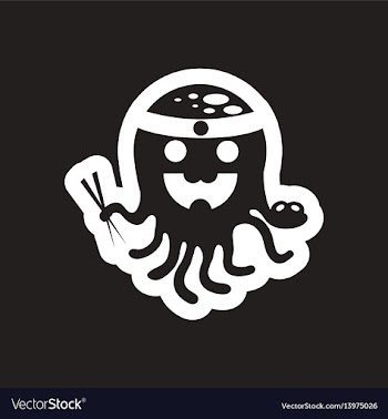 Style black and white icon octopus chef vector image