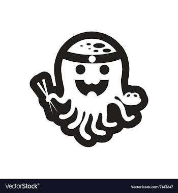 Style black and white icon Octopus chef vector image
