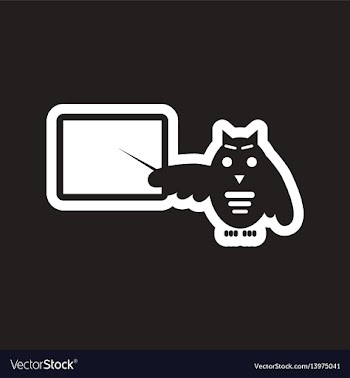 Style black and white icon owl teacher vector image