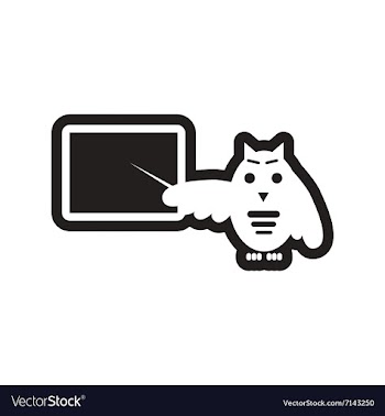 Style black and white icon owl teacher vector image