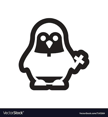 Style black and white icon penguin priest vector image