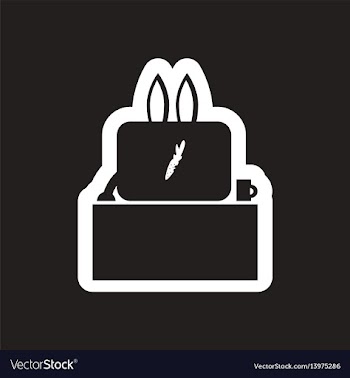 Style black and white icon rabbit office worker vector image