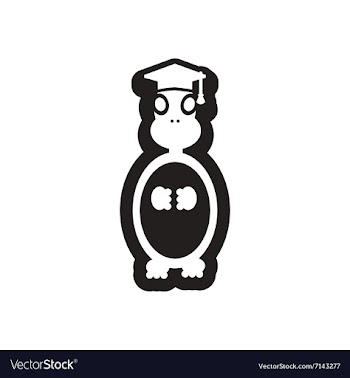 Style black and white icon turtle scientist vector image