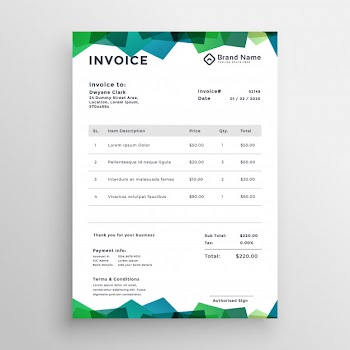 Stylish abstract modern invoice template design Free Vector