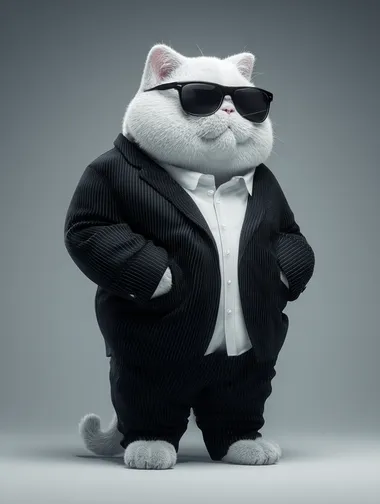 Stylish Anthropomorphic British Shorthair Cat in Formal Attire Stylish Anthropomorphic British Shorthair Cat in Formal Attire