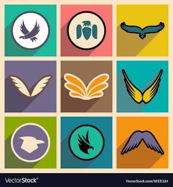 Stylish assembly eagle logo vector image