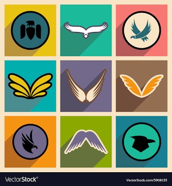 Stylish assembly eagle logo vector image