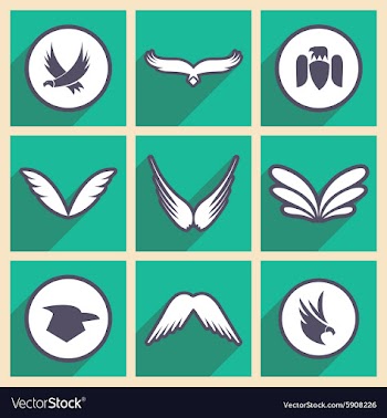 Stylish assembly eagle logo vector image