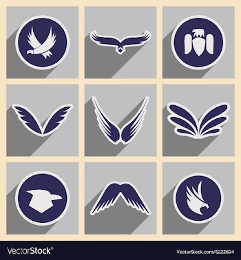 Stylish assembly eagle logo vector image