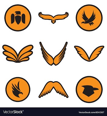 Stylish assembly eagle logo vector image